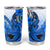 Hawaii Tumbler Cup Polynesian Shark Tattoo With Plumeria Blue Gradient