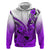 Hawaii Hoodie Polynesian Shark Tattoo With Plumeria Purple Gradient LT14 Pullover Hoodie Purple - Polynesian Pride