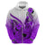 Hawaii Hoodie Polynesian Shark Tattoo With Plumeria Purple Gradient LT14 - Polynesian Pride