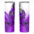 Hawaii Skinny Tumbler Polynesian Shark Tattoo With Plumeria Purple Gradient