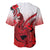 Hawaii Baseball Jersey Polynesian Shark Tattoo With Plumeria Red Gradient LT14 - Polynesian Pride