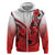 Hawaii Hoodie Polynesian Shark Tattoo With Plumeria Red Gradient LT14 Zip Hoodie Red - Polynesian Pride