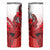 Hawaii Skinny Tumbler Polynesian Shark Tattoo With Plumeria Red Gradient