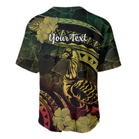 Personalised Hawaii Nene Goose Baseball Jersey Hawaiian Map Hibiscus Polynesian Art - Reggae Gradient LT14 - Polynesian Pride