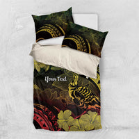 Personalised Hawaii Nene Goose Bedding Set Hawaiian Map Hibiscus Polynesian Art - Reggae Gradient LT14 US Twin 172cm x 218cm Reggae - Polynesian Pride