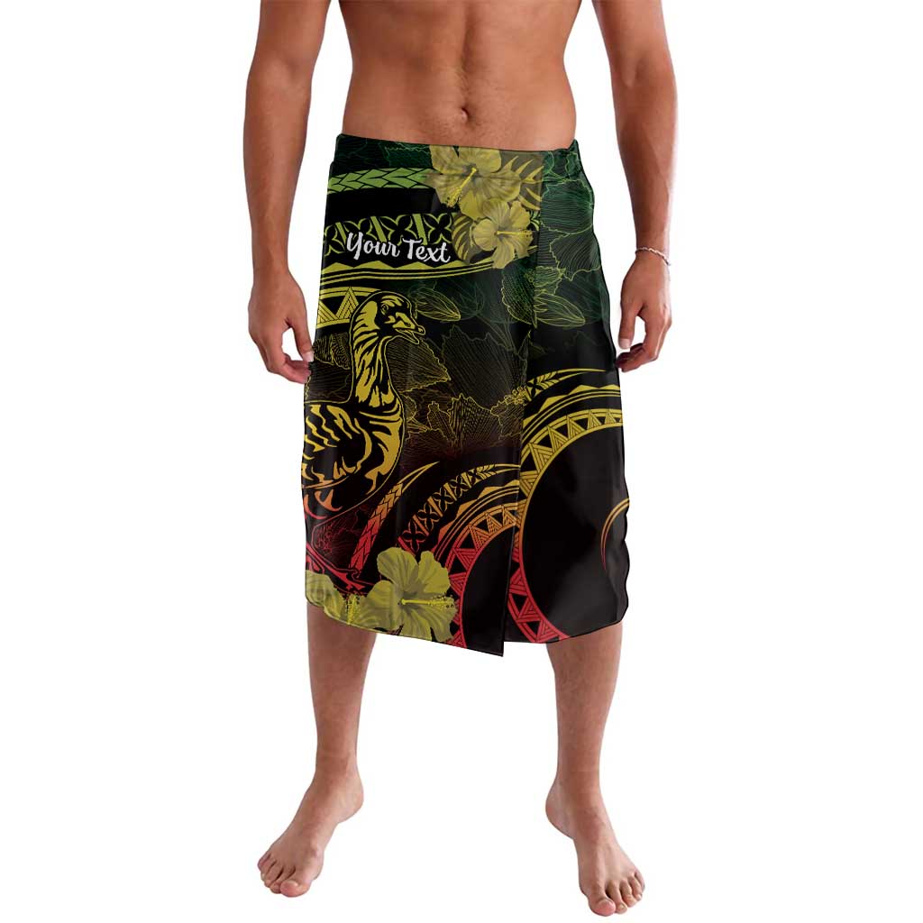 Personalised Hawaii Nene Goose Lavalava Hawaiian Map Hibiscus Polynesian Art - Reggae Gradient LT14 Reggae - Polynesian Pride