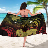 Personalised Hawaii Nene Goose Sarong Hawaiian Map Hibiscus Polynesian Art - Reggae Gradient LT14 - Polynesian Pride