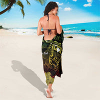 Personalised Hawaii Nene Goose Sarong Hawaiian Map Hibiscus Polynesian Art - Reggae Gradient LT14 - Polynesian Pride