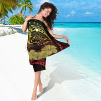 Personalised Hawaii Nene Goose Sarong Hawaiian Map Hibiscus Polynesian Art - Reggae Gradient LT14 - Polynesian Pride