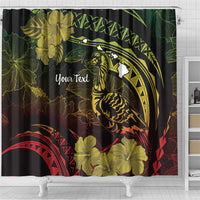 Personalised Hawaii Nene Goose Shower Curtain Hawaiian Map Hibiscus Polynesian Art - Reggae Gradient LT14 - Polynesian Pride