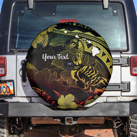 Personalised Hawaii Nene Goose Spare Tire Cover Hawaiian Map Hibiscus Polynesian Art - Reggae Gradient LT14 Reggae - Polynesian Pride