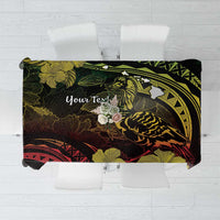 Personalised Hawaii Nene Goose Tablecloth Hawaiian Map Hibiscus Polynesian Art - Reggae Gradient LT14 Reggae - Polynesian Pride