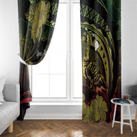 Personalised Hawaii Nene Goose Window Curtain Hawaiian Map Hibiscus Polynesian Art - Reggae Gradient LT14 - Polynesian Pride