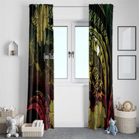Personalised Hawaii Nene Goose Window Curtain Hawaiian Map Hibiscus Polynesian Art - Reggae Gradient LT14 - Polynesian Pride