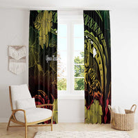 Personalised Hawaii Nene Goose Window Curtain Hawaiian Map Hibiscus Polynesian Art - Reggae Gradient LT14 - Polynesian Pride