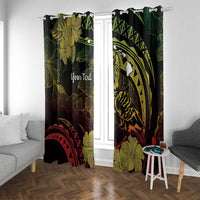 Personalised Hawaii Nene Goose Window Curtain Hawaiian Map Hibiscus Polynesian Art - Reggae Gradient LT14 With Grommets Reggae - Polynesian Pride