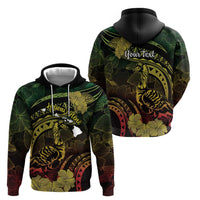 Personalised Hawaii Nene Goose Zip Hoodie Hawaiian Map Hibiscus Polynesian Art - Reggae Gradient LT14 - Polynesian Pride