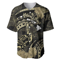 Personalised Hawaii Nene Goose Baseball Jersey Hawaiian Map Hibiscus Polynesian Art - Beige LT14 Beige - Polynesian Pride