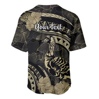Personalised Hawaii Nene Goose Baseball Jersey Hawaiian Map Hibiscus Polynesian Art - Beige LT14 - Polynesian Pride
