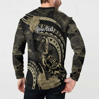Personalised Hawaii Nene Goose Button Sweatshirt Hawaiian Map Hibiscus Polynesian Art - Beige LT14 - Polynesian Pride