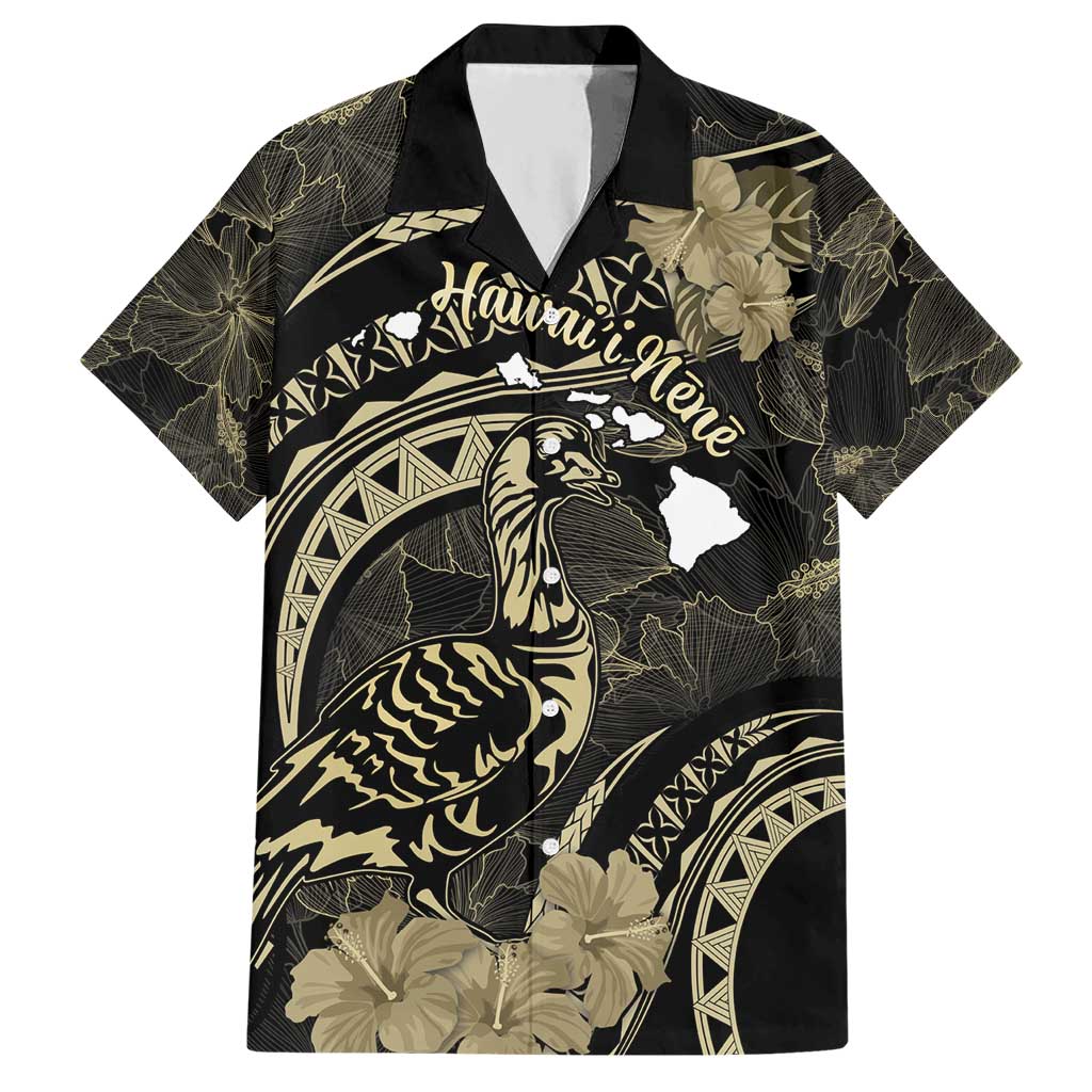 Personalised Hawaii Nene Goose Hawaiian Shirt Hawaiian Map Hibiscus Polynesian Art - Beige LT14 Beige - Polynesian Pride