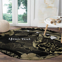 Personalised Hawaii Nene Goose Round Carpet Hawaiian Map Hibiscus Polynesian Art - Beige LT14 - Polynesian Pride
