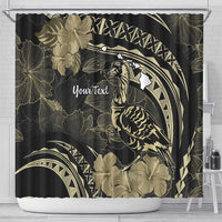 Personalised Hawaii Nene Goose Shower Curtain Hawaiian Map Hibiscus Polynesian Art - Beige LT14 - Polynesian Pride