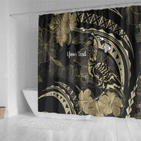 Personalised Hawaii Nene Goose Shower Curtain Hawaiian Map Hibiscus Polynesian Art - Beige LT14 - Polynesian Pride