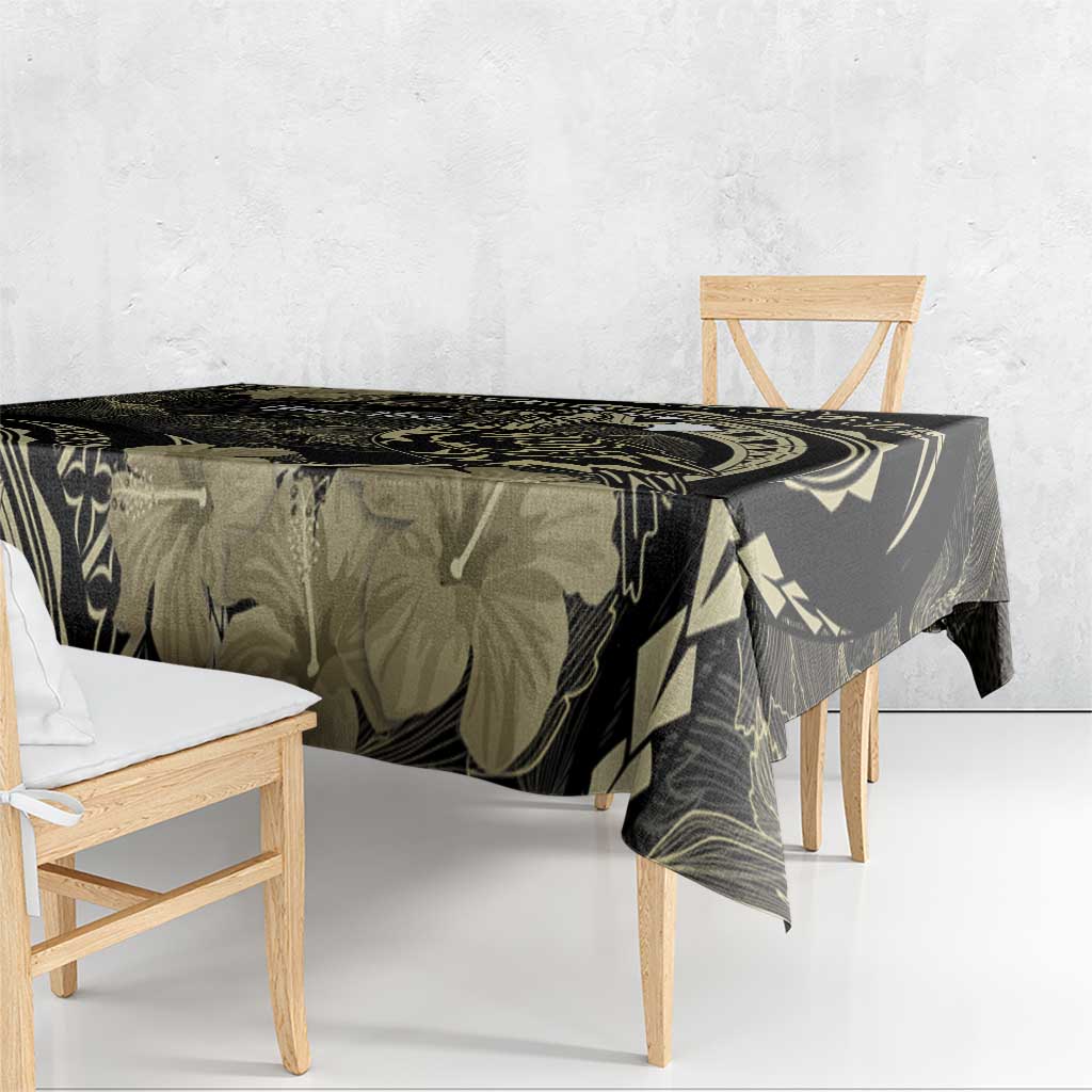 Personalised Hawaii Nene Goose Tablecloth Hawaiian Map Hibiscus Polynesian Art - Beige LT14 - Polynesian Pride