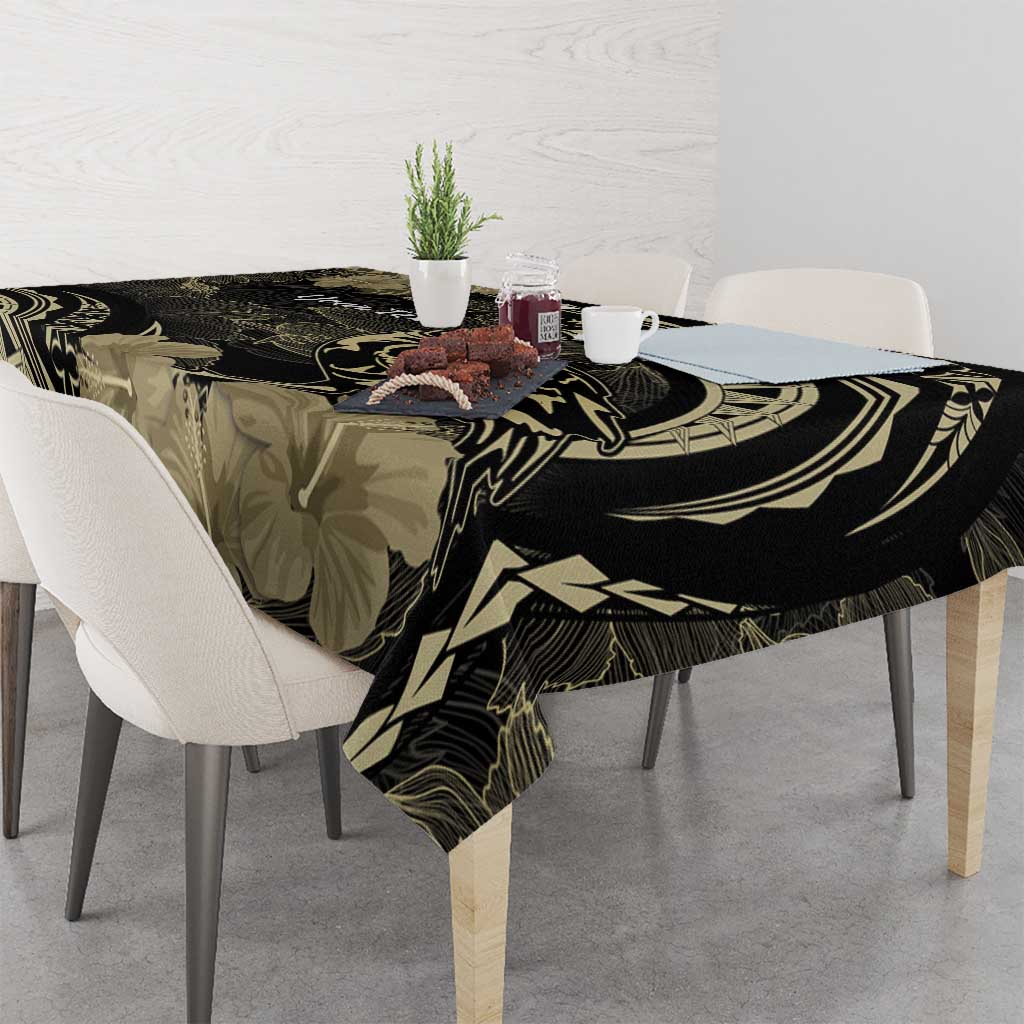 Personalised Hawaii Nene Goose Tablecloth Hawaiian Map Hibiscus Polynesian Art - Beige LT14 - Polynesian Pride