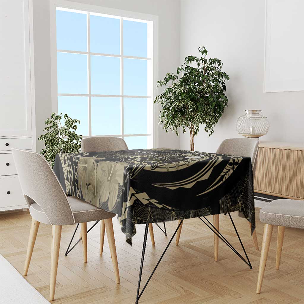 Personalised Hawaii Nene Goose Tablecloth Hawaiian Map Hibiscus Polynesian Art - Beige LT14 - Polynesian Pride