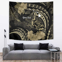 Personalised Hawaii Nene Goose Tapestry Hawaiian Map Hibiscus Polynesian Art - Beige LT14 Beige - Polynesian Pride