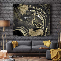 Personalised Hawaii Nene Goose Tapestry Hawaiian Map Hibiscus Polynesian Art - Beige LT14 - Polynesian Pride