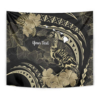 Personalised Hawaii Nene Goose Tapestry Hawaiian Map Hibiscus Polynesian Art - Beige LT14 - Polynesian Pride