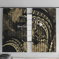 Personalised Hawaii Nene Goose Window Curtain Hawaiian Map Hibiscus Polynesian Art - Beige LT14 With Hooks Beige - Polynesian Pride