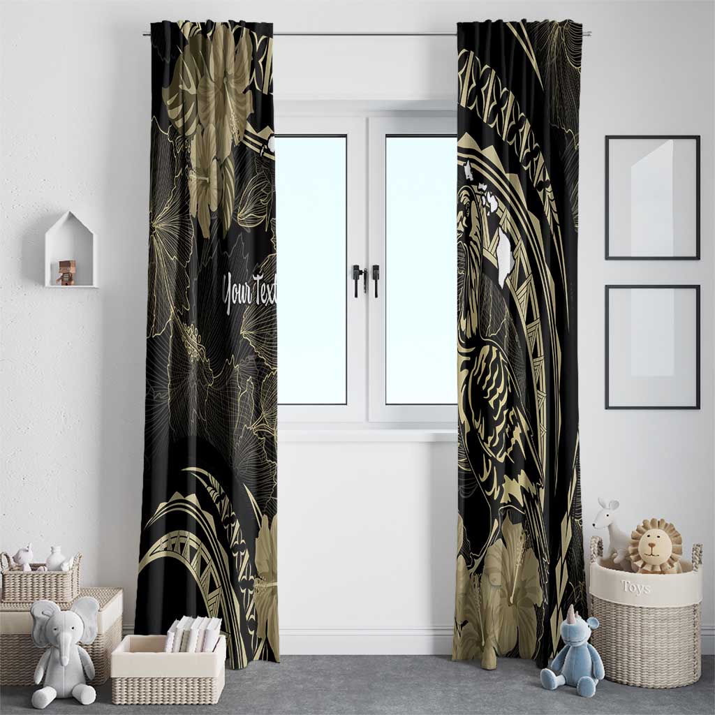 Personalised Hawaii Nene Goose Window Curtain Hawaiian Map Hibiscus Polynesian Art - Beige LT14 - Polynesian Pride