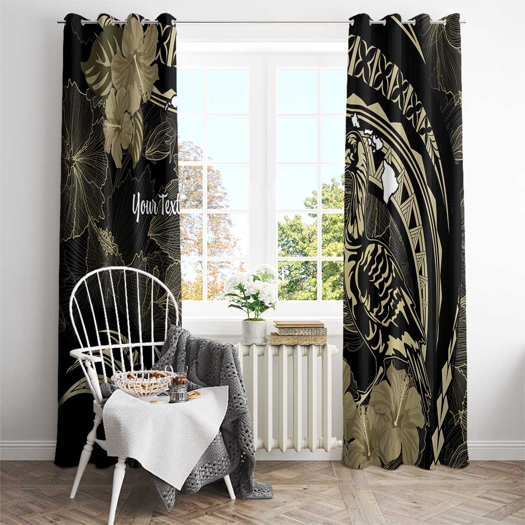 Personalised Hawaii Nene Goose Window Curtain Hawaiian Map Hibiscus Polynesian Art - Beige LT14 - Polynesian Pride