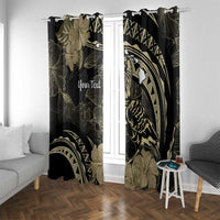 Personalised Hawaii Nene Goose Window Curtain Hawaiian Map Hibiscus Polynesian Art - Beige LT14 With Grommets Beige - Polynesian Pride