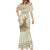 Personalised Hawaii Monk Seal Mermaid Dress Polynesian Tattoo With Tropical Flowers - Beige Pastel