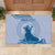 Personalised Hawaii Monk Seal Rubber Doormat Polynesian Tattoo With Tropical Flowers - Blue Pastel