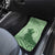 Personalised Hawaii Monk Seal Car Mats Polynesian Tattoo With Tropical Flowers - Green Pastel