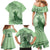 Personalised Hawaii Monk Seal Family Matching Mermaid Dress and Hawaiian Shirt Polynesian Tattoo With Tropical Flowers - Green Pastel