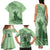 Personalised Hawaii Monk Seal Family Matching Tank Maxi Dress and Hawaiian Shirt Polynesian Tattoo With Tropical Flowers - Green Pastel