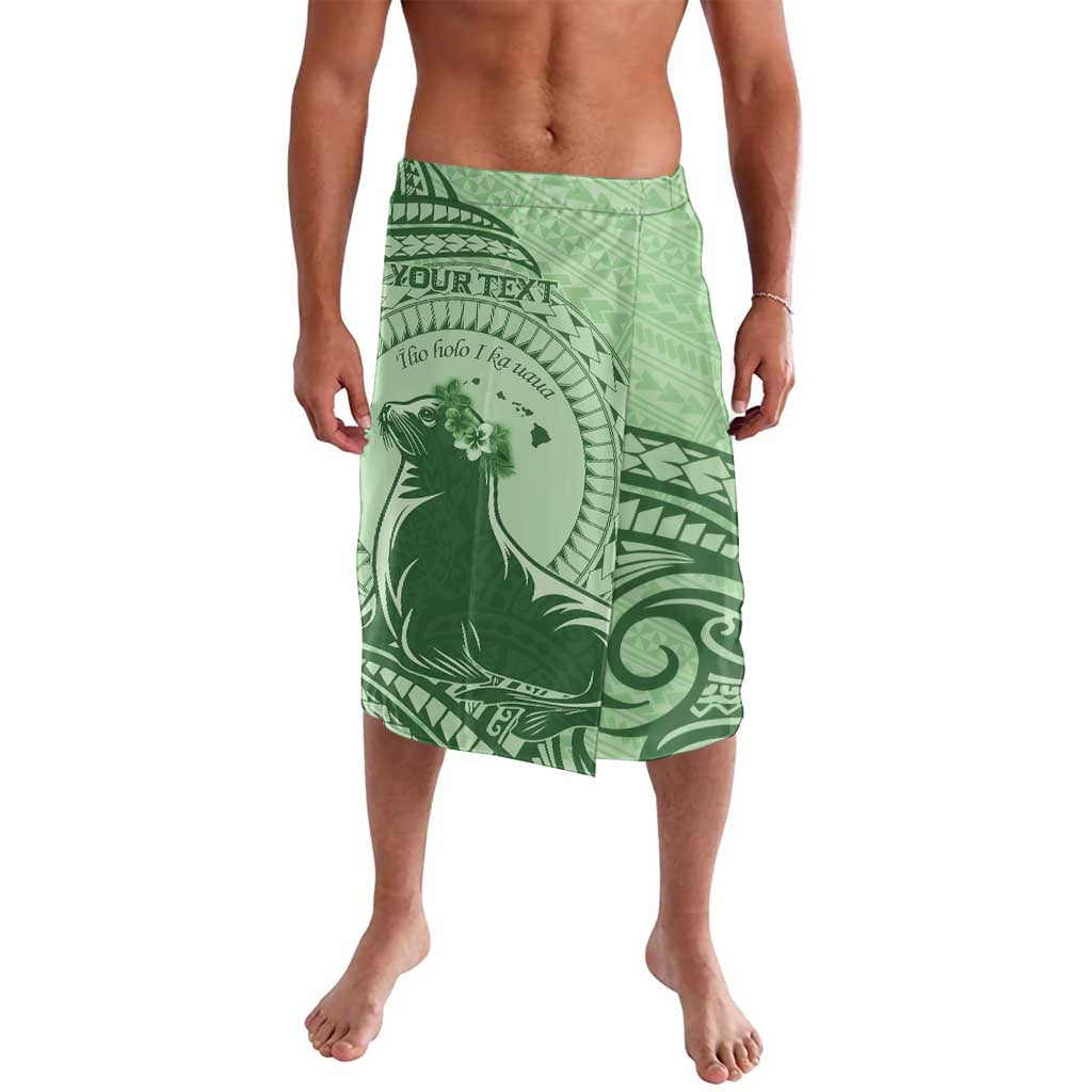 Personalised Hawaii Monk Seal Lavalava Polynesian Tattoo With Tropical Flowers - Green Pastel LT14 Green - Polynesian Pride
