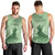 Personalised Hawaii Monk Seal Men Tank Top Polynesian Tattoo With Tropical Flowers - Green Pastel