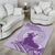 Personalised Hawaii Monk Seal Area Rug Polynesian Tattoo With Tropical Flowers - Purple Pastel