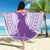 Personalised Hawaii Monk Seal Beach Blanket Polynesian Tattoo With Tropical Flowers - Purple Pastel