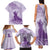 Personalised Hawaii Monk Seal Family Matching Tank Maxi Dress and Hawaiian Shirt Polynesian Tattoo With Tropical Flowers - Purple Pastel