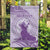 Personalised Hawaii Monk Seal Garden Flag Polynesian Tattoo With Tropical Flowers - Purple Pastel