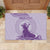 Personalised Hawaii Monk Seal Rubber Doormat Polynesian Tattoo With Tropical Flowers - Purple Pastel